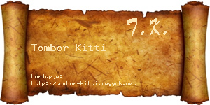 Tombor Kitti névjegykártya